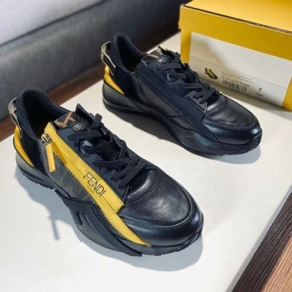 Fendi Logo-Printed Lace-Up Sneakers